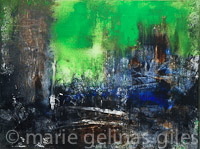 Android_Dream - textured, black, brown, white, green, distressed, urban, industrial, large, bold, bright, 36 x 48,