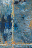Tough_Nut_To_Crack - textured, blue, rust, distressed, corroded, weathered, corrosion, urban, industrial, 36 x 24, large